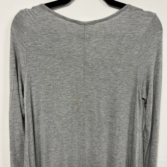 Easel Womens Long Sleeve Tunic Size S Gray Ruffle Hem T Shirt Dress Top Y2K - Picture 4 of 10